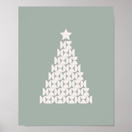 Sage Groene Kerstboom Poster (Voorkant)