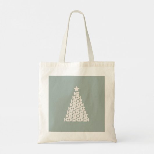 Sage Groene Kerstboom Tote Bag (Achterkant)