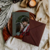 Sage Groene Kerstmis Kaart met Foto