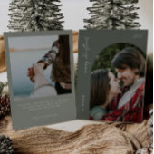 Sage Groene Kerstmis Kaart met Foto