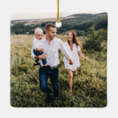 Sage groene Kerstmis minimale botanische foto Keramisch Ornament (Achterkant)