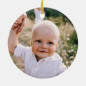 Sage groene Kerstmis minimale botanische foto Keramisch Ornament (Achterkant)