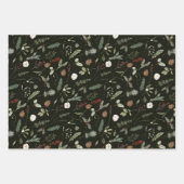 Sage Groene Kerstmis Moderne Minimale Botanische Inpakpapier Vel (Voorkant 3)