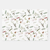 Sage Groene Kerstmis Moderne Minimale Botanische Inpakpapier Vel (Voorkant)