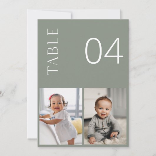 SAGE Groene Kindertijd Fotolijst Nummer Kaart (Voorkant)