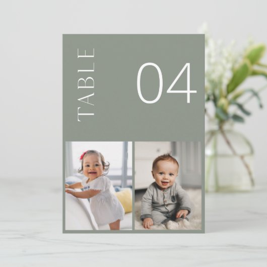 SAGE Groene Kindertijd Fotolijst Nummer Kaart (Staand voorkant)