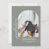 Sage Groene Klasse van 2024 Arch Foto Afstuderen Kaart (Achterkant)