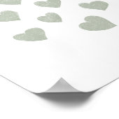Sage Groene Kleine Harten Poster (Hoek)