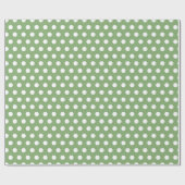 Sage Groene Kleine Polka Dots Cadeaupapier (Vlak)