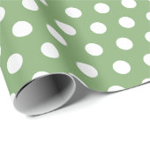 Sage Groene Kleine Polka Dots Cadeaupapier (Rol Hoek)