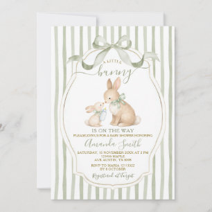Sage Groene Konijn Baby Shower Stofgroen Kaart