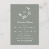 Sage Groene krans Klassieke bruiloft repetitie din Informatiekaartje (Voorkant)
