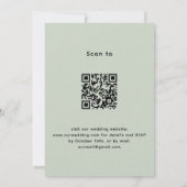 Sage groene lavendel QR code RSVP luxe bruiloft Kaart (Achterkant)