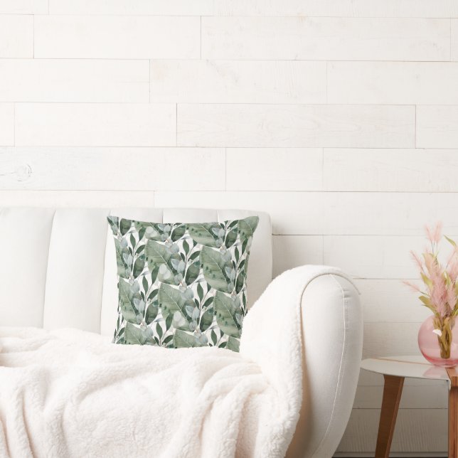 SAGE GROENE LENTE TAK WIT KUSSEN (Bank)
