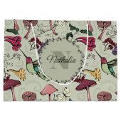 Sage Groene Lentetuin Hummingbird Bloemen Groot Cadeauzakje (Achterkant)