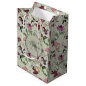 Sage Groene Lentetuin Hummingbird Bloemen Medium Cadeauzakje (Voorkant Gekanteld)
