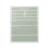 Sage Groene Lesplanner Blok Notitieblok (Linkerzijde)