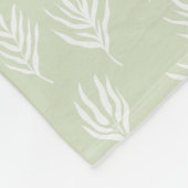 Sage Groene Leuke Bladeren Patroon Fleece Deken (Hoek)