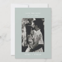 Sage Groene Lijn Kunstblad Monogram Bruiloft