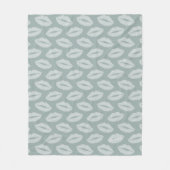 Sage Groene Lipstick Kus Patroon Fleece Deken (Voorkant)