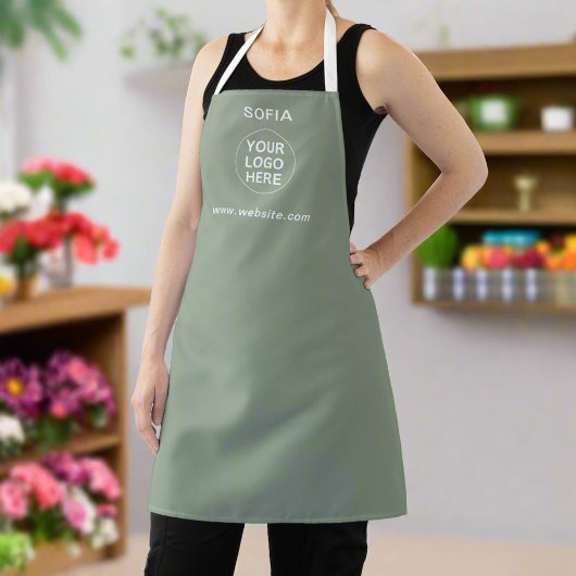 Sage Groene Logo Promotie Branded Uniform Schort