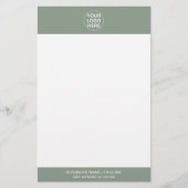 Sage Groene Logo Promotie Corporate Branded Briefpapier (Voorkant)