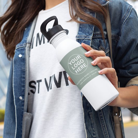 Sage Groene Logo & Tekst l Promotiebedrijf Waterfles