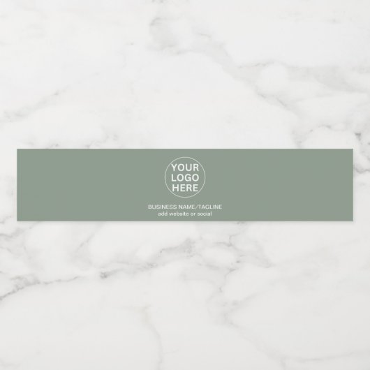 Sage Groene Logo & Tekst l Promotiebedrijf Waterfles Etiket (Enkel label)