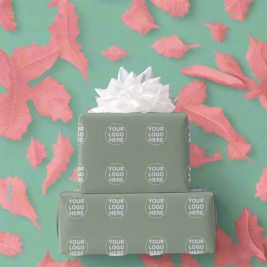 Sage Groene Logo Zakelijk Branded Gift Cadeaupapier