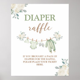 Sage Groene Luier Raffle teken Poster