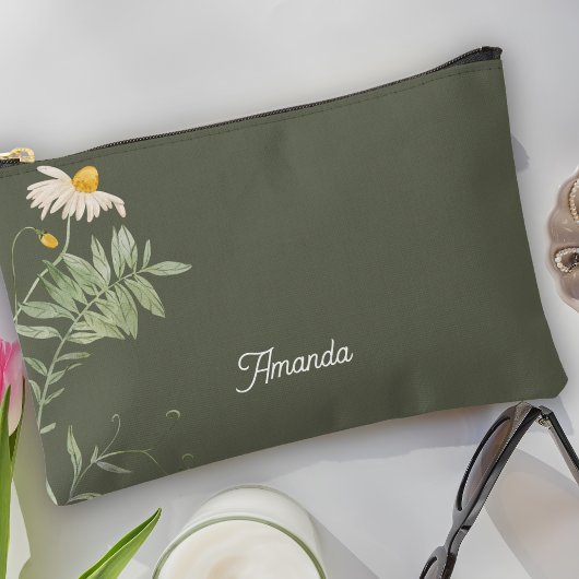 Sage groene madeliefjes bloem minimalistisch etui