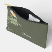 Sage groene madeliefjes bloem minimalistisch etui (Open)
