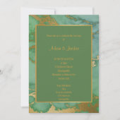 SAGE GROENE MARBLE WEDDING INVITATION KAART (Voorkant)