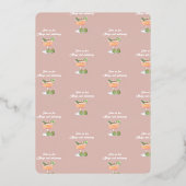 Sage groene margs en het vrijgezellenfeest van het folie uitnodiging (Achterkant)