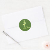 Sage Groene Margs En Huwelijk Dank U Ronde Sticker (Envelop)