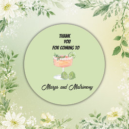 Sage Groene Margs En Huwelijk Dank U Ronde Sticker