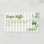 Sage groene martini Baby shower Luier Raffle Informatiekaartje (Voorkant)