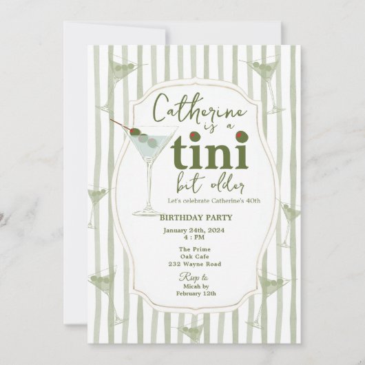 Sage  Groene Martini tini wat ouder Kaart (Voorkant)