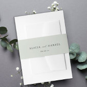 Sage groene minimale script bruiloft uitnodiging uitnodigingen wikkel