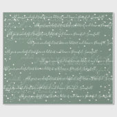 Sage Groene minimalistische aangepaste tekstsneeuw Cadeaupapier (Vlak)