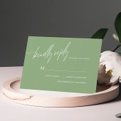 Sage Groene Minimalistische Bruiloft RSVP Kaart