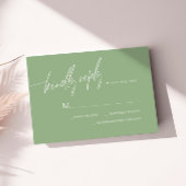 Sage Groene Minimalistische Bruiloft RSVP Kaart