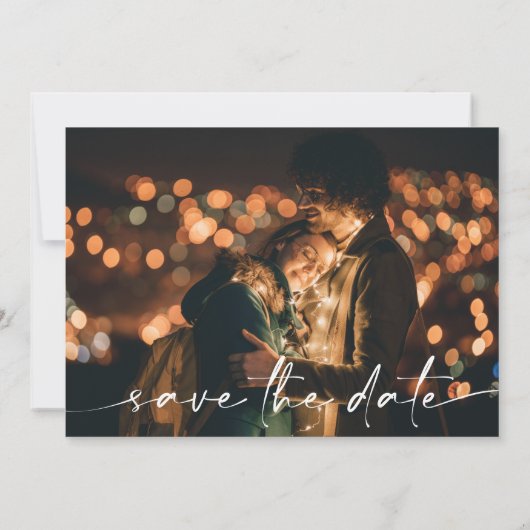 Sage Groene Minimalistische Bruiloft Save The Date (Achterkant)