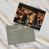 Sage Groene Minimalistische Bruiloft Save The Date