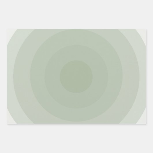 Sage groene minimalistische cirkelgradiënt inpakpapier vel (Voorkant 3)