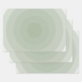 Sage groene minimalistische cirkelgradiënt inpakpapier vel