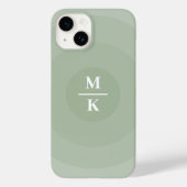 Sage Groene minimalistische cirkelgradiënt monogra Case-Mate iPhone Case (Achterkant)