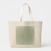 Sage Groene minimalistische cirkelgradiënt monogra Grote Tote Bag (Achterkant)
