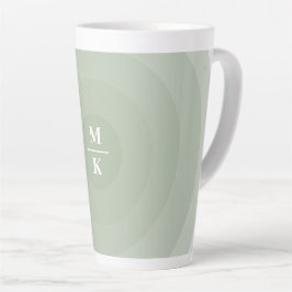 Sage Groene minimalistische cirkelgradiënt monogra Latte Mok
