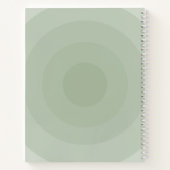 Sage Groene minimalistische cirkelgradiënt monogra Notitieboek (Achterkant)